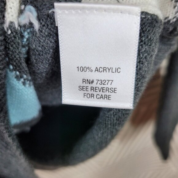 New Croft Barrow Cardigan Sweater size Large Petite Argyle Blue Gray Button Up - Picture 7 of 7